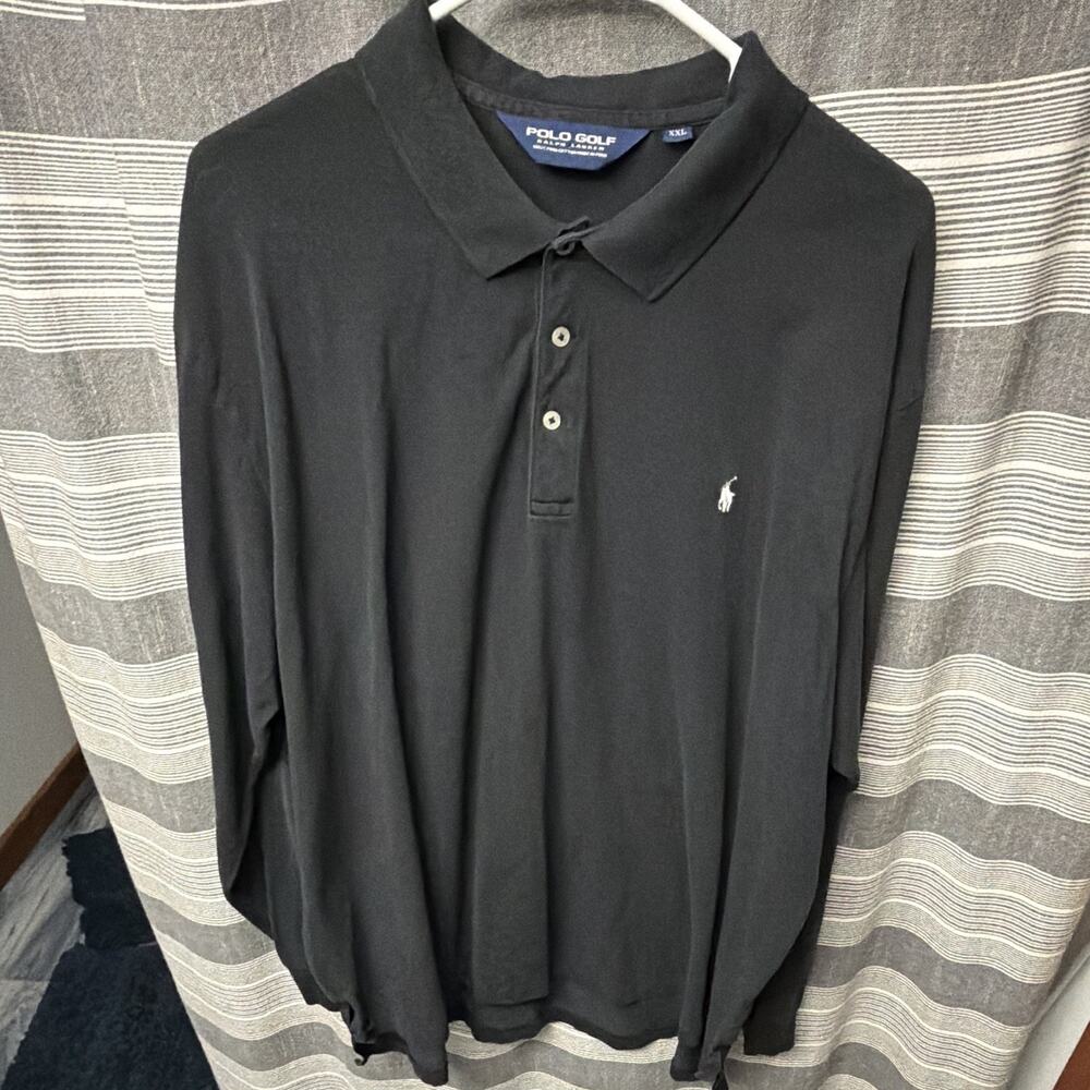 Polo Golf Ralph Lauren Men’s XXL Black Pima Cotton Long Sleeve Polo Shirt